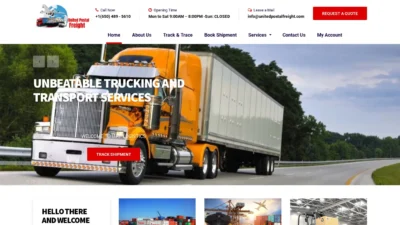 A screenshot of Unitedpostalfreight.com