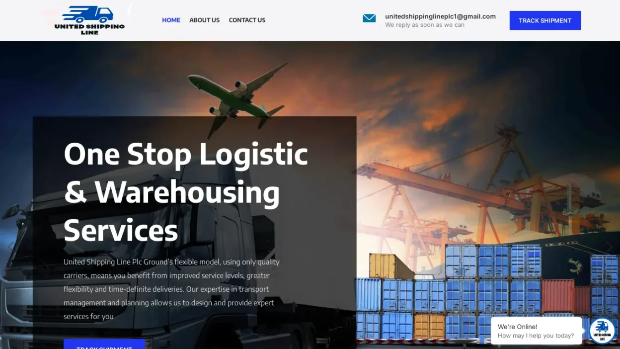 A screenshot of Unitedshippinglineplc.com
