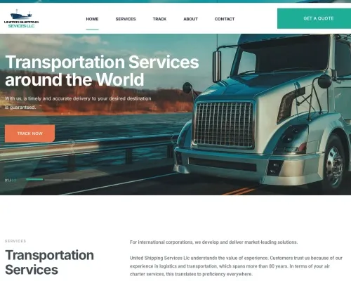 Screenshot of Scam Courier Unitedshippingservicesllc.com
