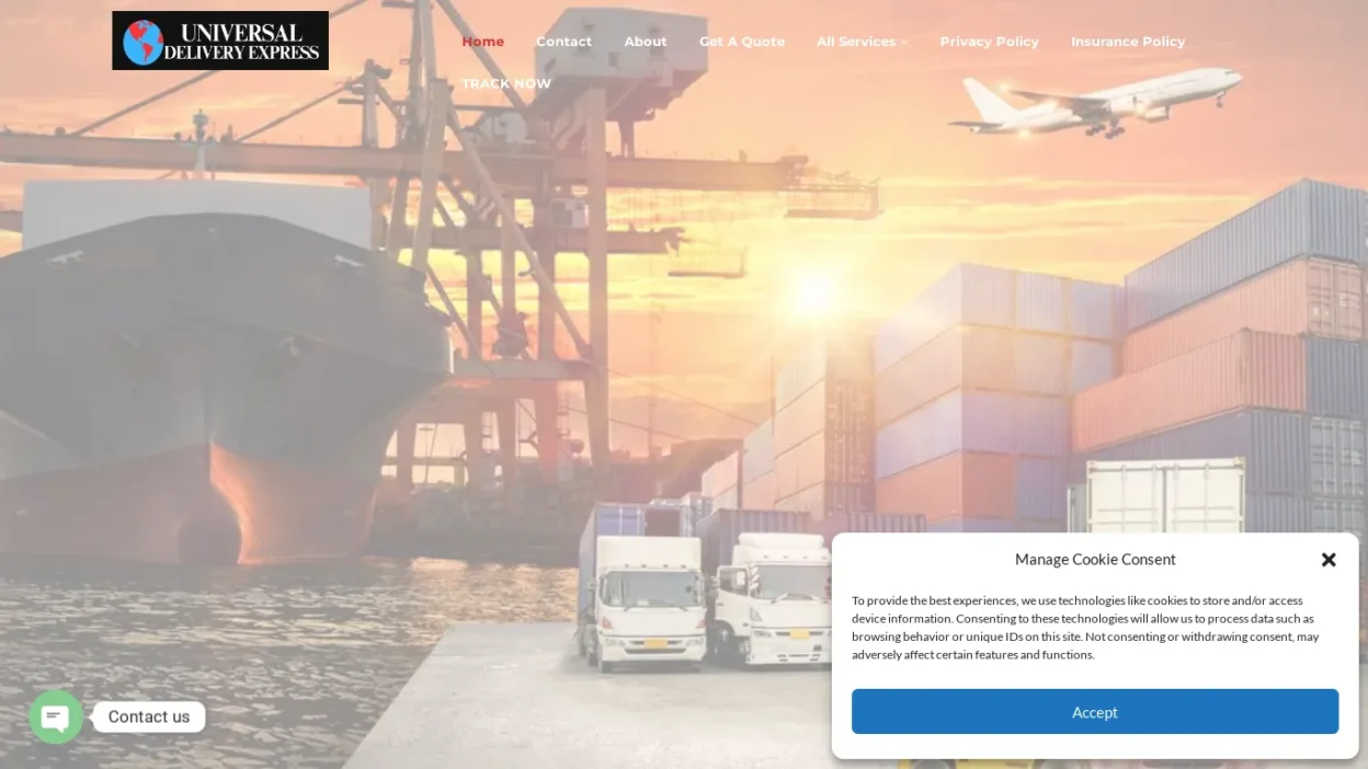 A screenshot of Universaldeliveryxpress.com