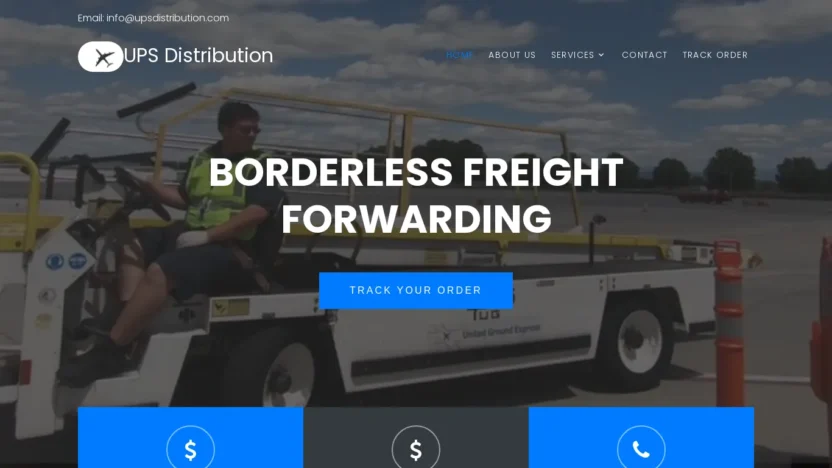 A screenshot of Upsdistributionservice.com