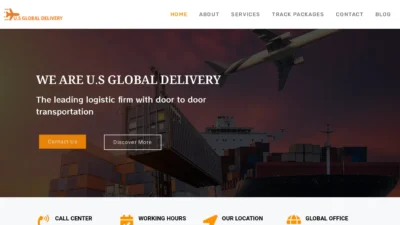 A screenshot of Usglobaldelivery.com