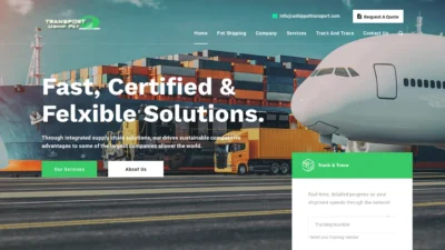 A screenshot of Ushippettransport.com