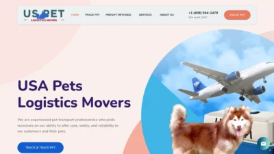 A screenshot of Uspetslogistics.com