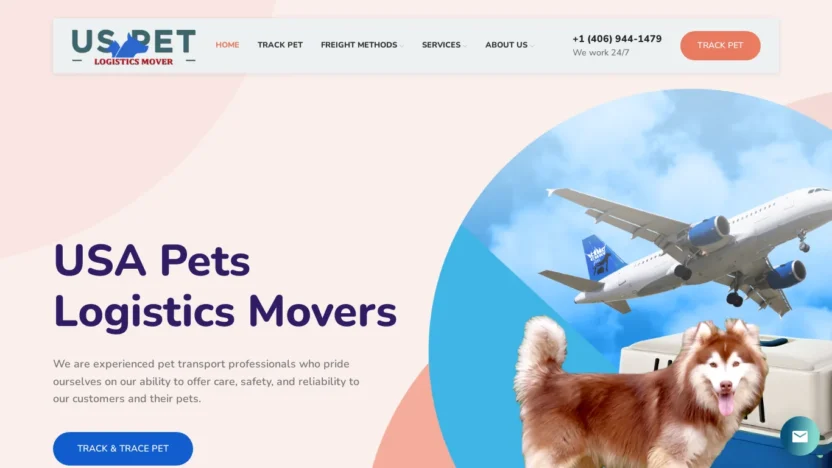 A screenshot of Uspetslogistics.com