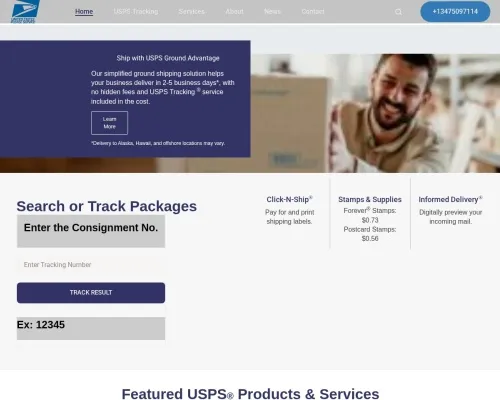 Screenshot of Scam Courier Usprioritymails.net