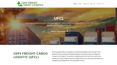 A screenshot of Uspsfreightcargologistics.com