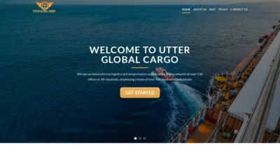 A screenshot of Utterglobalcargo.com