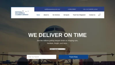 A screenshot of Vasexpresscourier.com