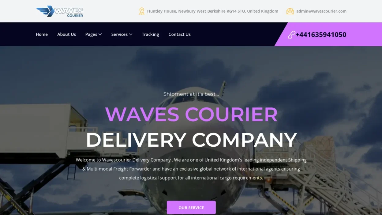 A screenshot of Wavescourier.com