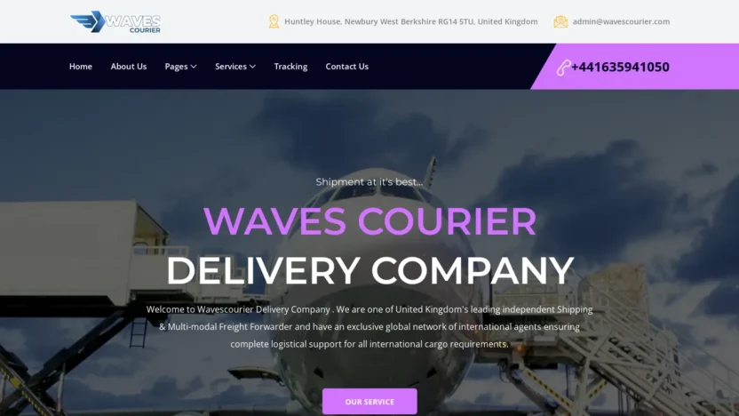 A screenshot of Wavescourier.com