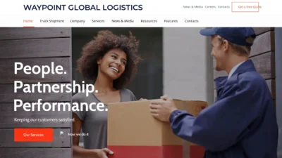 A screenshot of Waypointgloballogistics.com