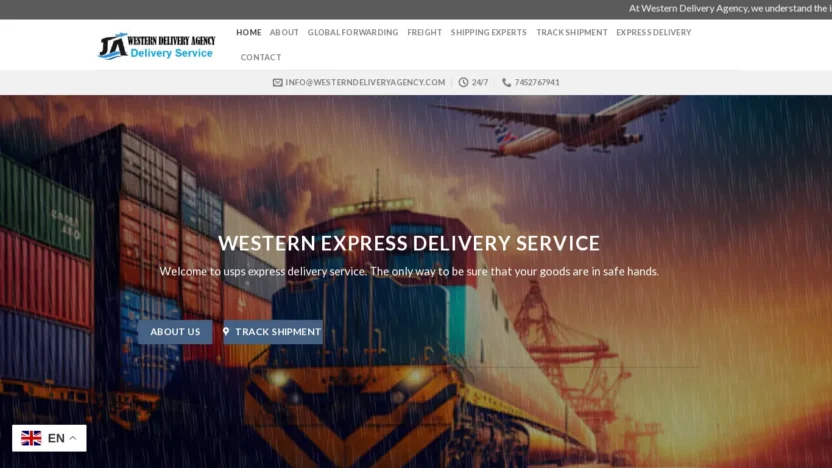 A screenshot of Westerndeliveryagency.com