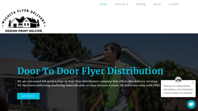 A screenshot of Wichitaflyerdelivery.com