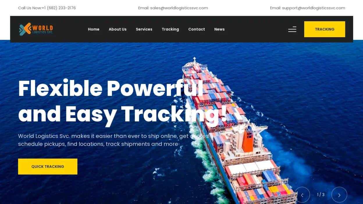 A screenshot of Worldlogisticssvc.com