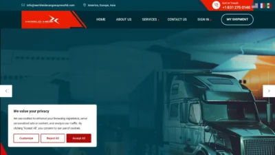 A screenshot of Worldwidecargoexpressltd.com