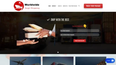 A screenshot of Worldwidecargoshipping.com
