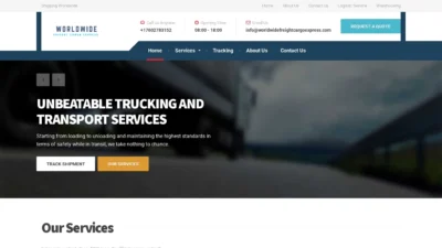 A screenshot of Worldwidefreightcargoexpress.com