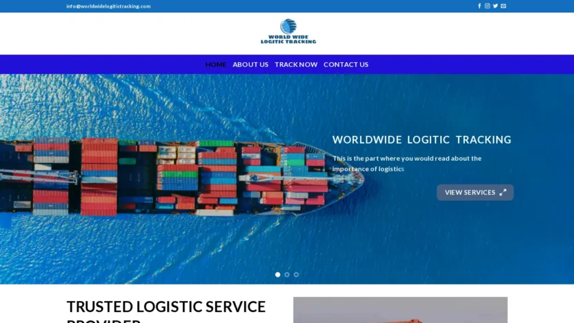 A screenshot of Worldwidelogitictracking.com