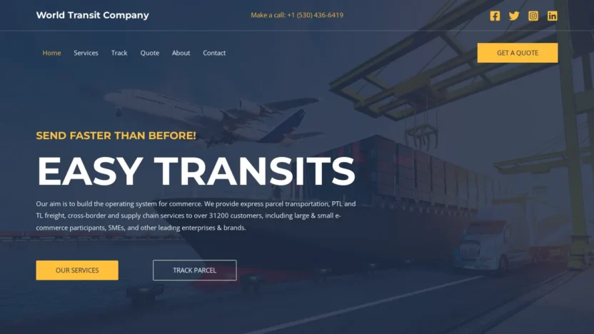 A screenshot of Worldwidetransitcompany.xyz
