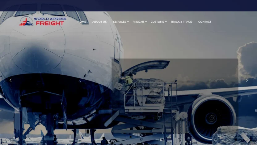 A screenshot of Worldxpressfreight.com