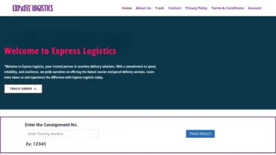 A screenshot of Xpreslogistic.com