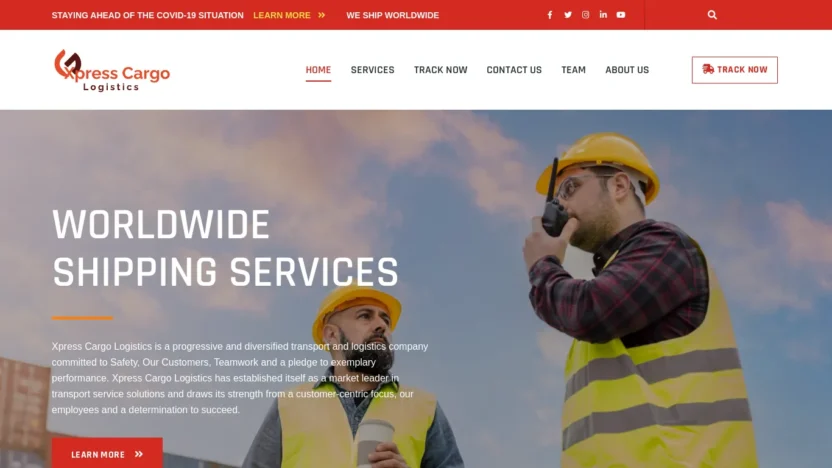 A screenshot of Xpresscargologisticsltd.com