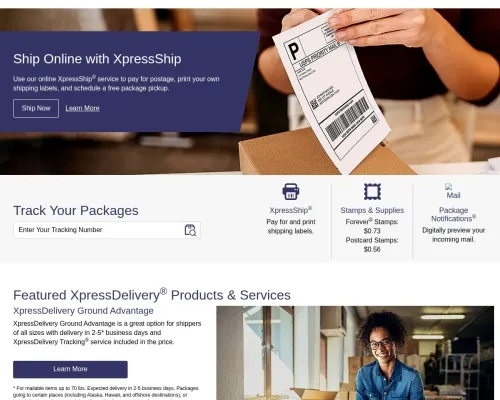 Screenshot of Scam Courier Xpressdeliveryservices.online