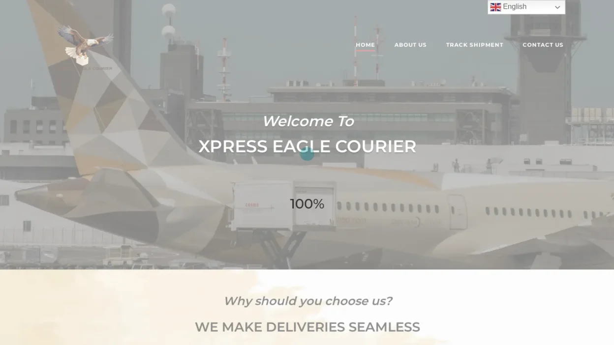 A screenshot of Xpresseaglecourier.com