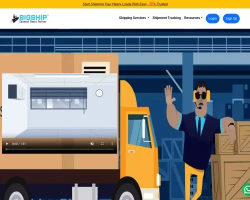 Screenshot of Scam Courier Bigshipcourierservices.live