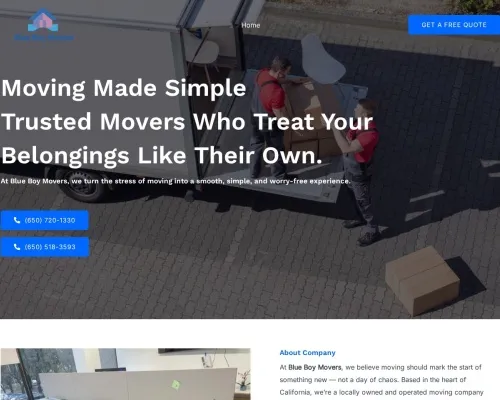 Screenshot of Scam Courier Blueboymovers.com