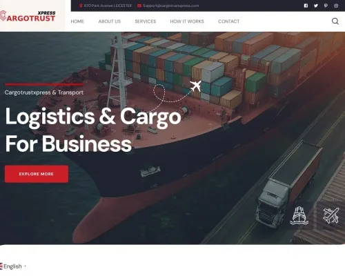 Screenshot of Scam Courier Cargotrustxpress.com