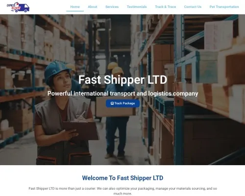 Screenshot of Scam Courier Fastshipperco.com