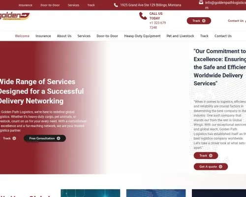 Screenshot of Scam Courier Goldenpathlogistics.com
