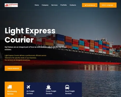 Screenshot of Scam Courier Lightexpresscourier.com