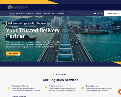 Screenshot of Scam Courier Logisticsproservices.com