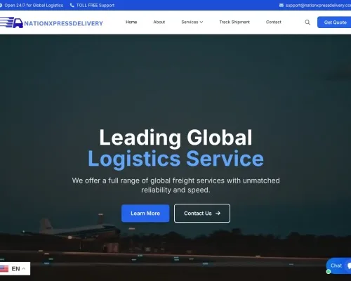 Screenshot of Scam Courier Nationxpressdelivery.com