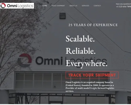 Screenshot of Scam Courier Omniparcellogistics.com