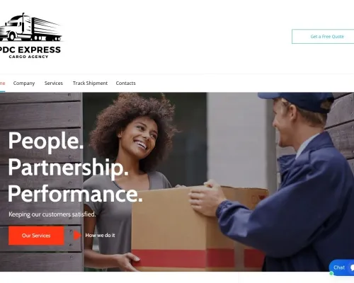 Screenshot of Scam Courier Pdcexpressdelivery.com