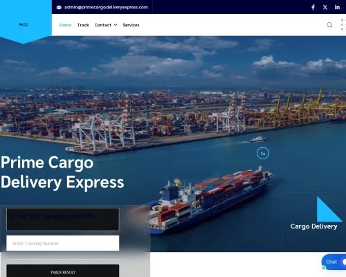 Screenshot of Scam Courier Primecargodeliveryexpress.com
