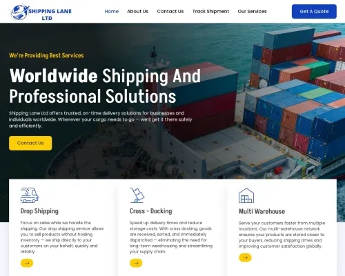 Screenshot of Scam Courier Shippinglaneltd.com