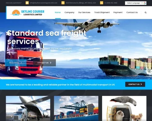 Screenshot of Scam Courier Skylinecourierlogisticsltd.com