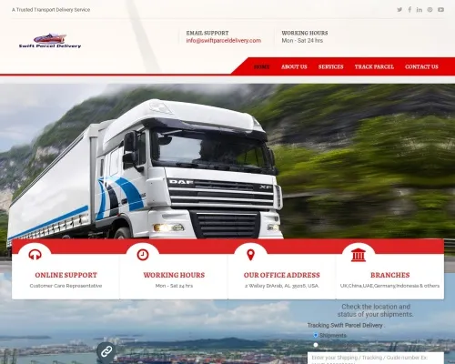 Screenshot of Scam Courier Swiftparceldelivery.com