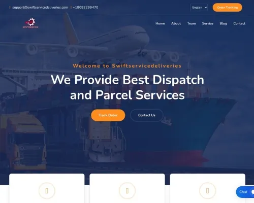 Screenshot of Scam Courier Swiftservicedeliveries.com