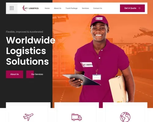 Screenshot of Scam Courier Theictlogistics.com