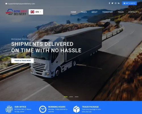 Screenshot of Scam Courier Alphaquestdelivery.com
