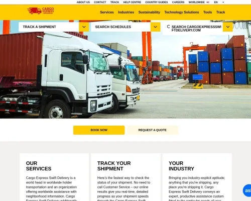 Screenshot of Scam Courier Cargoexpressswiftdelivery.com