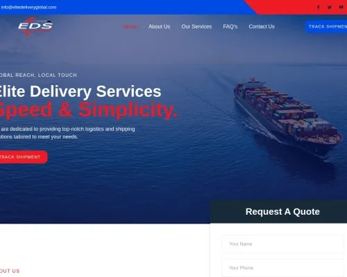 Screenshot of Scam Courier Elitedeliveryglobal.com