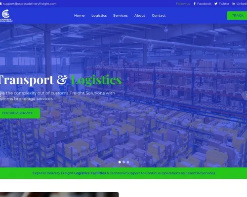 Screenshot of Scam Courier Expressdeliveryfreight.com
