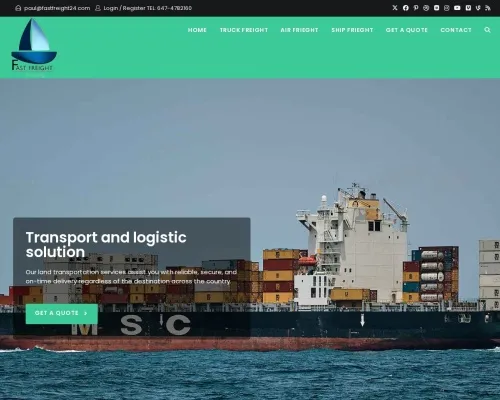 Screenshot of Scam Courier Fastfreight24.com